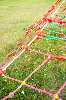 Climbing rope net of a play ground