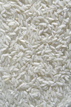 close-up on white rice surface