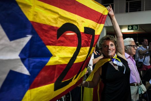 SPAIN, Barcelona: Junts pel S� (Together for Yes), a coalition of political parties in favour of Catalonia's independence, held a rally in Barcelona on September 20, 2015.The northeastern region of Catalonia is home to 7.5 million people, who will vote on September 27, 2015 on secession from Spain. An independent Catalonia would not be part of the Eurozone. 