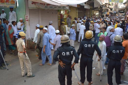 INDIA, Ajmer: Thousands of pilgrims were evacuated from the Sufi shrine of Ajmer Sharif Dargah in Rajasthan on September 21, 2015, after police received a call threatening a bomb explosion at the shrine. The call prompted security officials and bomb disposal crew to conduct a thorough search of the shrine, which lasted for more than an hour. After finding no suspected packages at the shrine, the call was determined to be a hoax. 