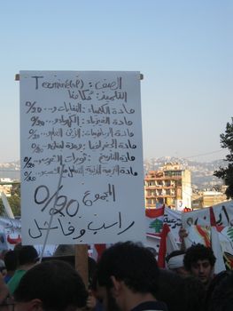 LEBANON, Beirut: Protesters take to the streets of Beirut on September 21, 2015 as part of the #YouStink movement rallying against alleged government corruption.