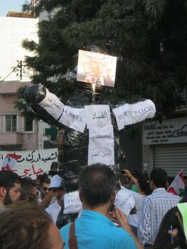 LEBANON, Beirut: Protesters take to the streets of Beirut on September 21, 2015 as part of the #YouStink movement rallying against alleged government corruption.Photos taken by Newzulu contributor Yeghia Tashjian show the protesters chanting slogans and carrying banners that read corruption.