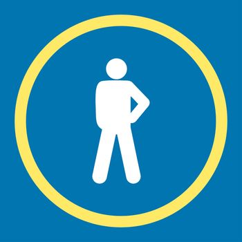 Audacity icon. This rounded flat symbol is drawn with yellow and white colors on a blue background.