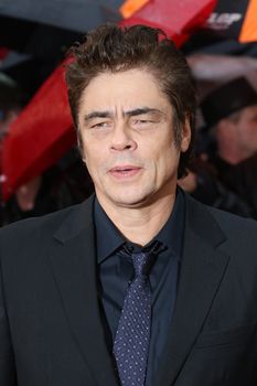 UNITED KINGDOM, London: Benicio Del Toro attends the UK premiere of Sicario at Leicester Square, London on September 21, 2015. 