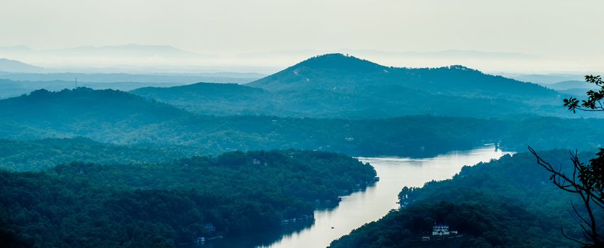 scenes near chimney rock and lake lure in blue ridge mountains north carolina