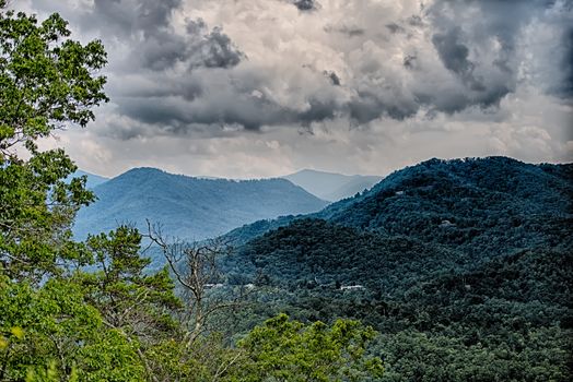 view of Lake Fontana in western North Carolina in the Great Smoky Mountains