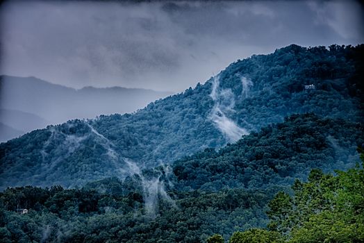 view of Lake Fontana in western North Carolina in the Great Smoky Mountains