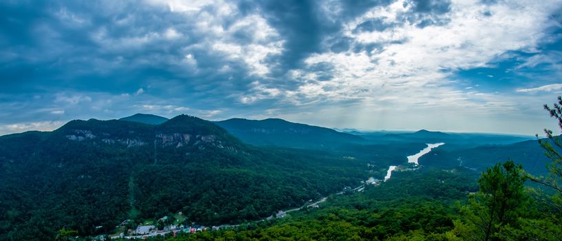 scenes near chimney rock and lake lure in blue ridge mountains north carolina