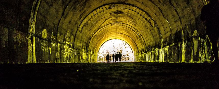 tunnel to road to nowhere at lakeshore trailhead near lake fontana