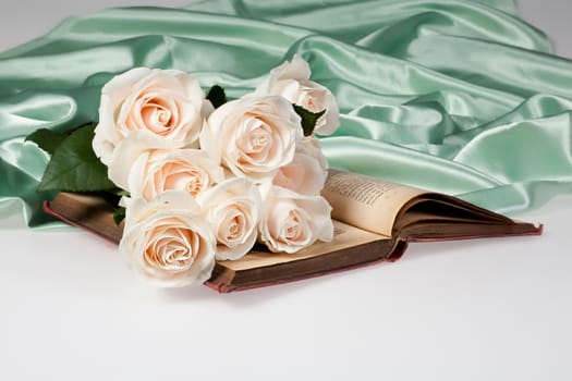 Still life with flowers on a studio background