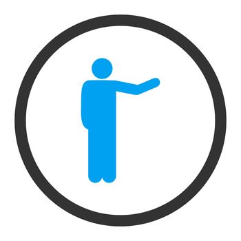 Show glyph icon. This rounded flat symbol is drawn with blue and gray colors on a white background.