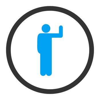 Vote glyph icon. This rounded flat symbol is drawn with blue and gray colors on a white background.
