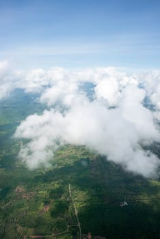 Cloudscape. Blue sky and white cloud. Sunny day. Cumulus cloud .