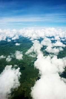 Cloudscape. Blue sky and white cloud. Sunny day. Cumulus cloud .