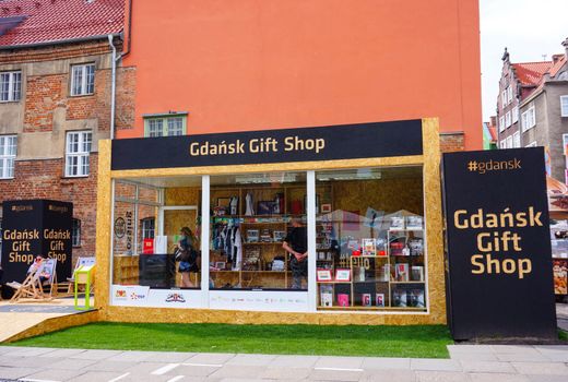 GDANSK, POLAND - JULY 29, 2015: Gdansk Gift Shop souvenir store at the city center
