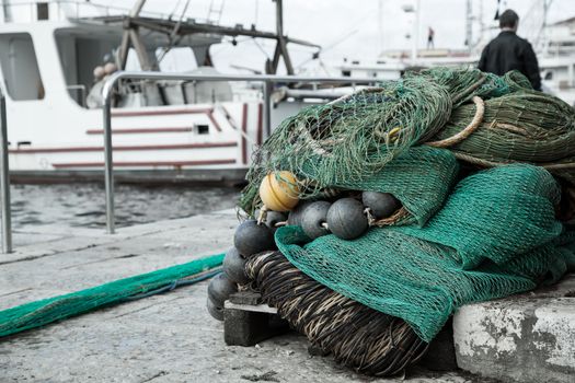 Fishing nets closeup