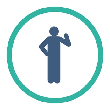 Proposal glyph icon. This rounded flat symbol is drawn with cobalt and cyan colors on a white background.