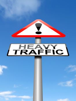 Illustration depicting a sign with a traffic concept.