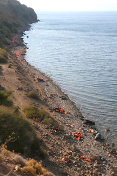 GREECE, Lesbos: Scenes of arrival in Lesbos, marking the beginning of a long and difficult journey through Europe for thousands of refugees, taken 4th-10th September, 2015. 