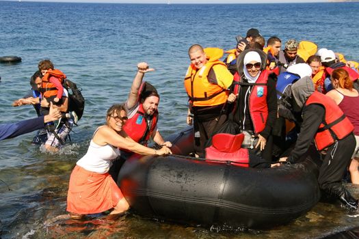 GREECE, Lesbos: Scenes of arrival in Lesbos, marking the beginning of a long and difficult journey through Europe for thousands of refugees, taken 4th-10th September, 2015. 