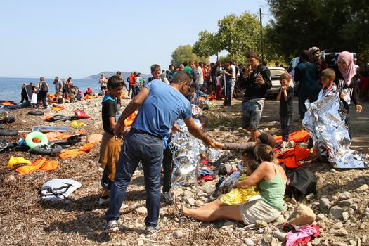 GREECE, Lesbos: Scenes of arrival in Lesbos, marking the beginning of a long and difficult journey through Europe for thousands of refugees, taken 4th-10th September, 2015. 