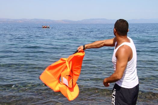 GREECE, Lesbos: Scenes of arrival in Lesbos, marking the beginning of a long and difficult journey through Europe for thousands of refugees, taken 4th-10th September, 2015. 