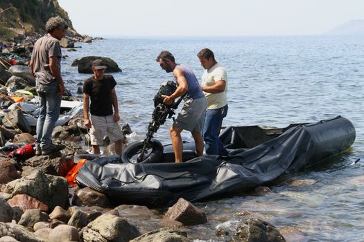 GREECE, Lesbos: Scenes of arrival in Lesbos, marking the beginning of a long and difficult journey through Europe for thousands of refugees, taken 4th-10th September, 2015. 