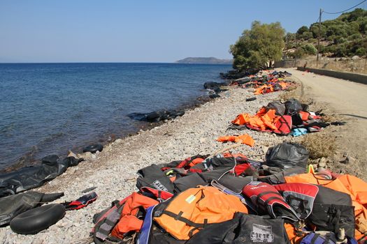 GREECE, Lesbos: Scenes of arrival in Lesbos, marking the beginning of a long and difficult journey through Europe for thousands of refugees, taken 4th-10th September, 2015. 