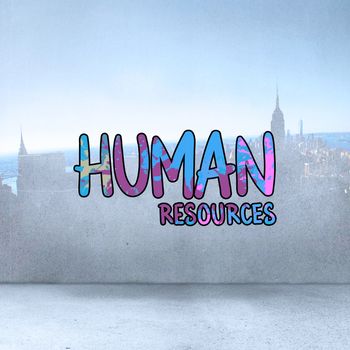 human resources against city scene in a room