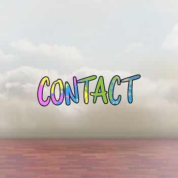 contact against clouds in a room