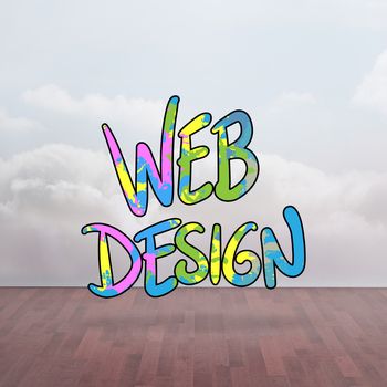 web design against clouds in a room