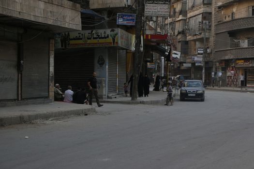 SYRIA, Aleppo: A glimpse into Aleppo, Syria on September 2, 2015, reveals a city destroyed by violence and war.  Little remains of the once populous city, on UNESCO's World Heritage list. Homes, businesses, and basic infrastructure have been severely damaged by years of civil war. The dangerous and unstable conditions are fueling a mass exodus of refugees from Syria into Europe.  The city of Aleppo also serves as an ISIS stronghold. 