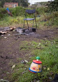 FRANCE, Calais: An abandoned child's toy is seen at the New Jungle refugee and migrant camp near Calais, France, on September 17, 2015.	Refugees and migrants trying to enter the UK from France are facing dropping temperatures and poor sanitation at the makeshift camp.