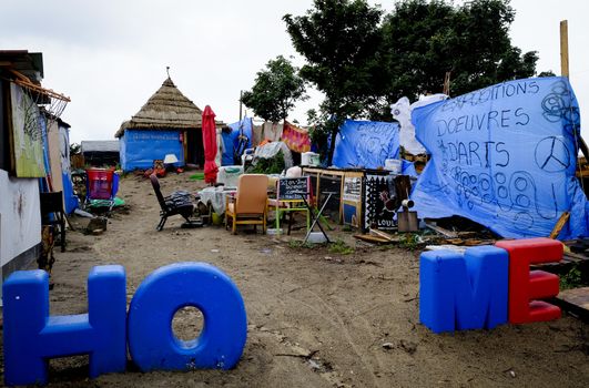 FRANCE, Calais: A living space at the New Jungle refugee and migrant camp near Calais, France, on September 17, 2015.	Refugees and migrants trying to enter the UK from France are facing dropping temperatures and poor sanitation at the makeshift camp.