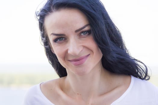 Photo of European woman with black hair
