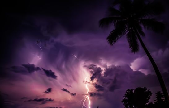 Lightning Over Florida, USA, Night