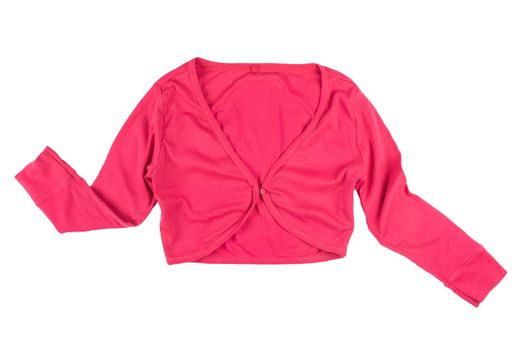 bright light cotton women's pink bolero jacket isolated on white background