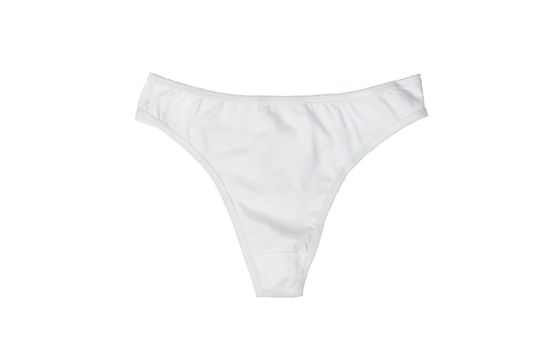 Women's classic stylish white cotton panties isolated on a white background
