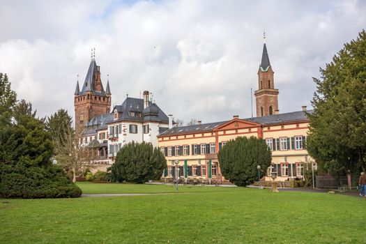 Weinheim, Germany - February 2, 2014: Castle of Weinheim - view from the castle ground