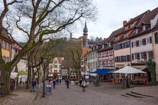 Weinheim, Germany - February 2, 2014: In the city center of Weinheim
