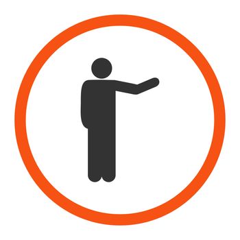 Show glyph icon. This rounded flat symbol is drawn with orange and gray colors on a white background.