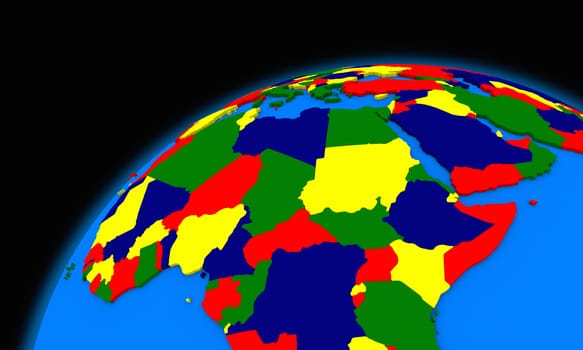central Africa on planet Earth, political map