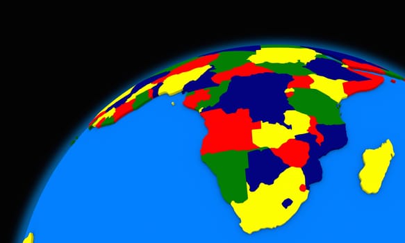 south Africa on planet Earth, political map