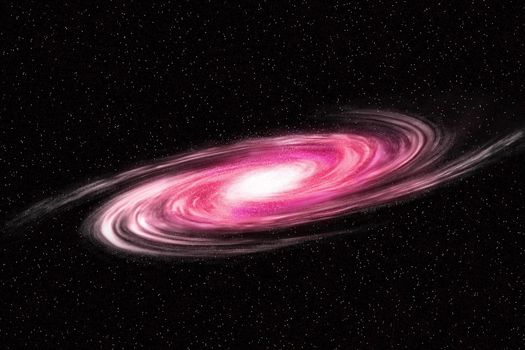 Image of spiral galaxy. Spiral galaxy in deep space with star field background. Computer generated abstract background.