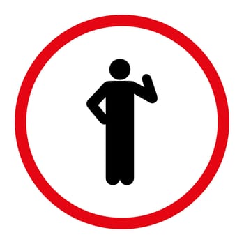 Proposal icon. This rounded flat symbol is drawn with intensive red and black colors on a white background.