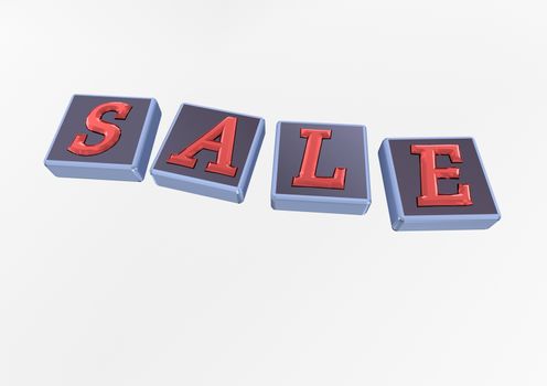 The SALE word made of blocks with letters