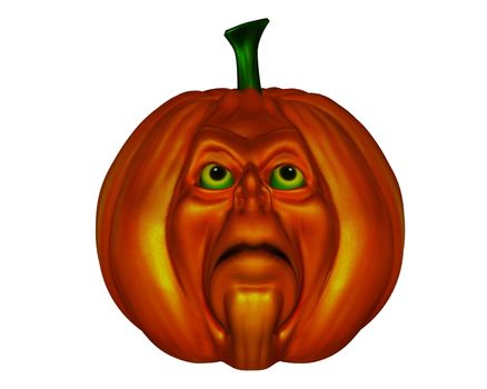 Halloween pumpkin isolated in white background - 3D render