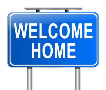 Illustration depicting a sign with a welcome home concept.