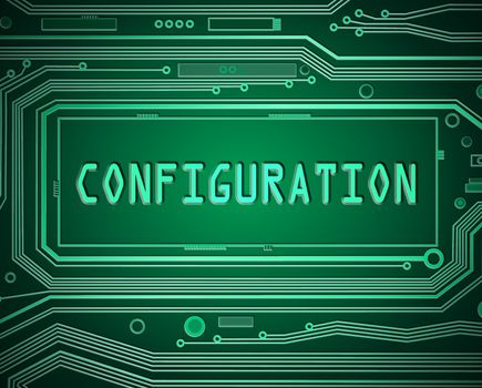 Abstract style illustration depicting printed circuit board components with a configuration concept.