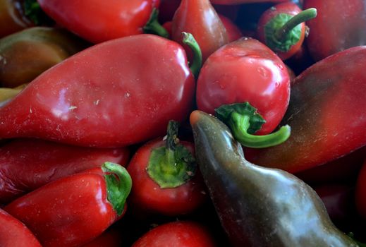 Picture of a Ripe paprika in a market for sale